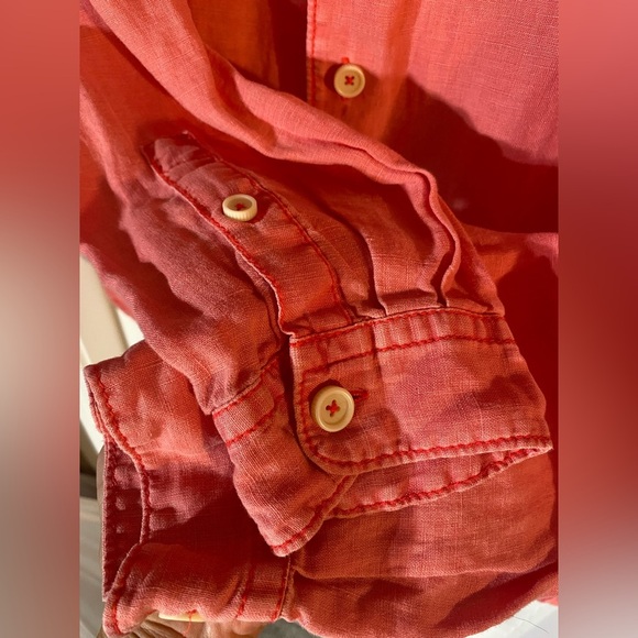 Tommy Bahama Long Sleeve Button Up Shirt Size XL/TG Paradise Coral 100% Linen - Picture 8 of 10